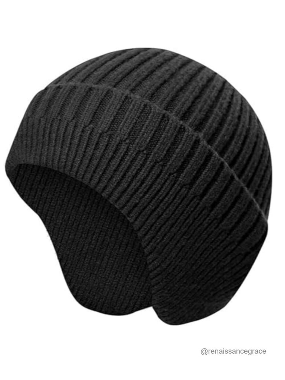 Warm Fleece Lined Knit Beanie Earflap Cuffed Winter Ski Hat Unisex